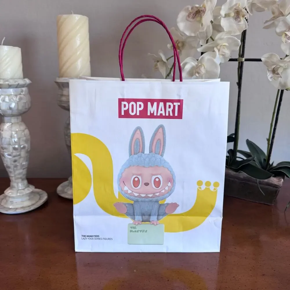 Pop Mart The Monsters Lazy Yoga Paper Shopping Bag 10.5”x12.3”
